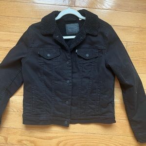 Levi’s Black Sherpa Jean Jacket (black and size L)